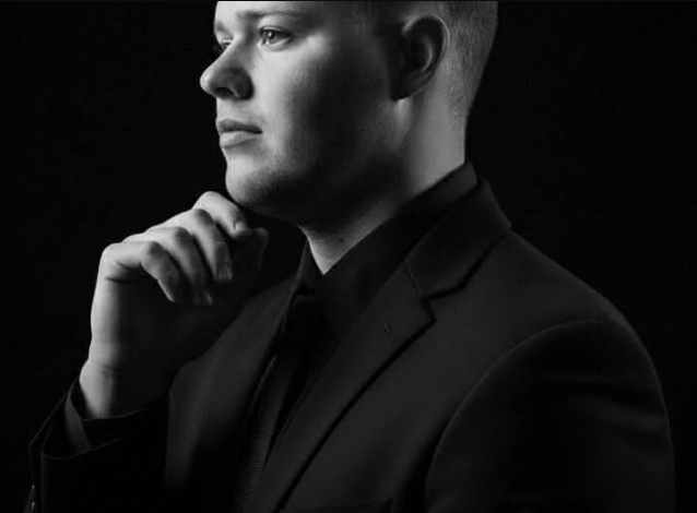 Black-and-white portrait of Connor Murphy